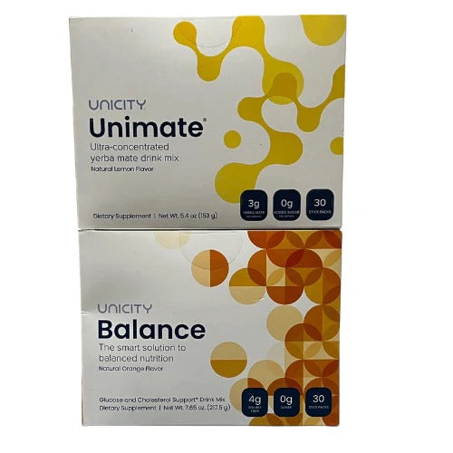 *NEW* 2 Boxes Combo-Unicity Unimate LEMON and Unicity Balance Natural Orange
