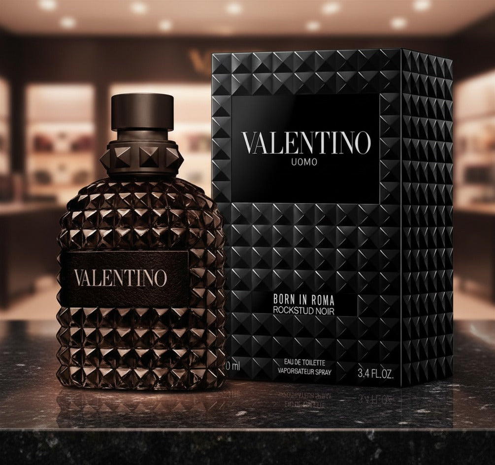 Valentino Uomo Born In Roma Rockstud Noir 3.4 oz/100ml for Men New In Box