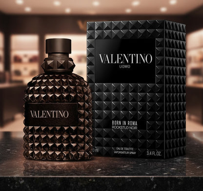 Valentino Uomo Born In Roma Rockstud Noir 3.4 oz/100ml for Men New In Box