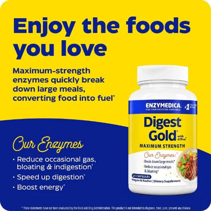 Advanced Digestive Enzyme Supplement for Gut Health, Nutrient Absorption & Bloating Support | Daily Digestive Wellness Capsules