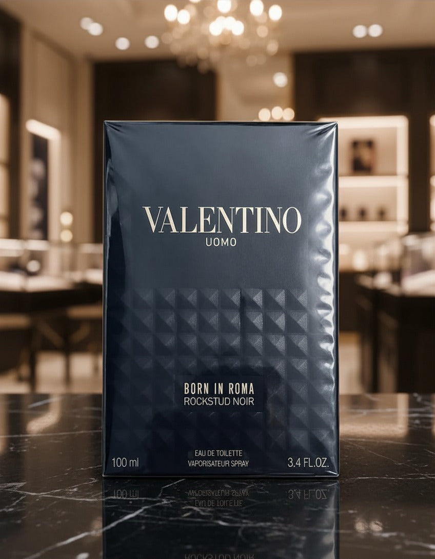 Valentino Uomo Born In Roma Rockstud Noir 3.4 oz/100ml for Men New In Box