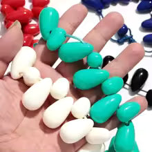 Exaggerated Acrylic Geometric Pendant Neck Boho Jewelry Gift Handmade Colorful Resin Waterdrop Beaded Choker Necklaces for Women