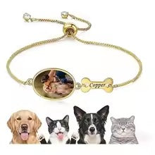 Personalized Engraving Bracelet For Women Custom Pet Photo Jewelry Adjustable Stainless Steel Bracelet Fashion Creative Gift