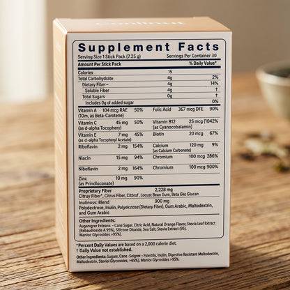 Unicity Balance Orange Fiber Supplement Drink Mix, 30 Stick Packs | New &amp; Sealed | Exp 04/2028